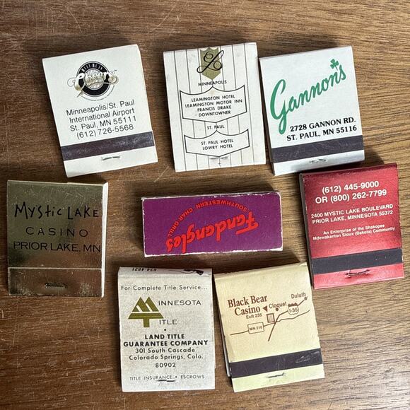 Vintage Minnesota Matchbook Lot Most Unused Leamington Hotel Restaurants Casino - Picture 2 of 10